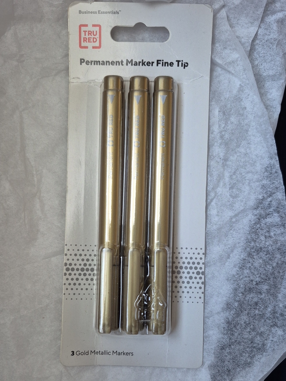 TRU RED Gold Metallic Permanent Marker Fine Tip - New Packaging
